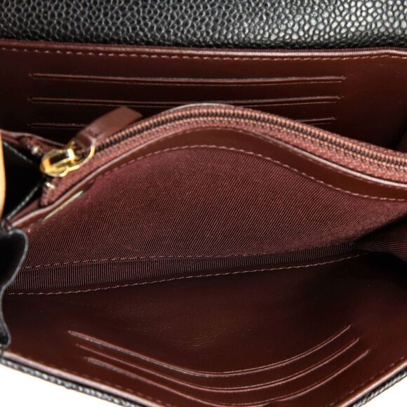 Chanel Classic Flap Wallet Crossbody Bag Quilted Caviar Mini Black - Picture 6 of 7